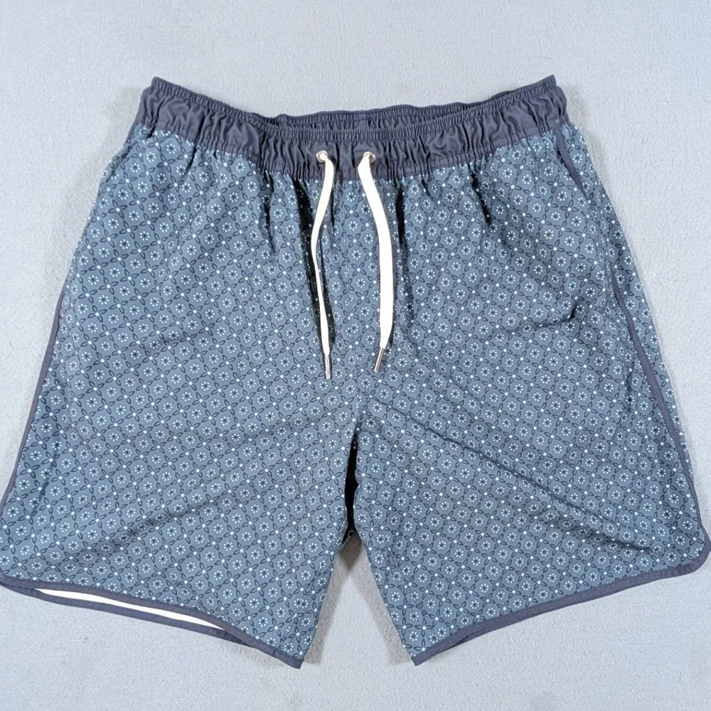 Fair Harbor Swim Trunks Mens Large Geometric Floral Recycled Board Shorts